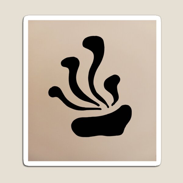 Item preview, Sea Anemone Abstract Black Silhouette on Beige Background designed and sold by by-jwp.