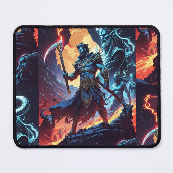 Item preview, Hades Game Spartan Warrior – Mythology-Inspired Zagreus & Thanatos Art Print designed and sold by OPURA.