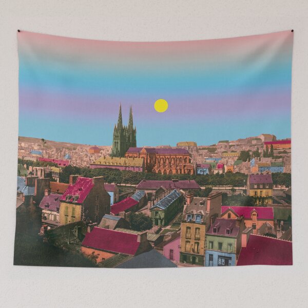 Item preview, Quimper skyline, vintage Brittany designed and sold by Mauswohn.