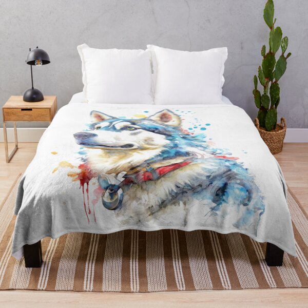 Item preview, Husky Gaze – Bold Dog Watercolor designed and sold by caracatita75.