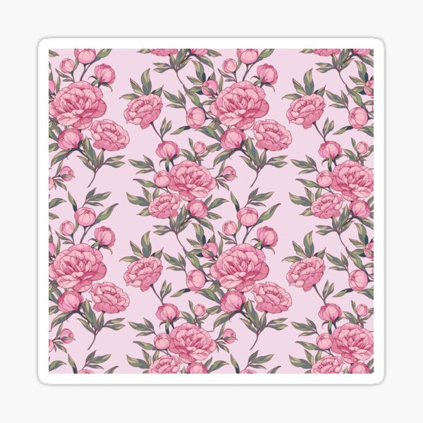 Aperçu de l'œuvre Motif floral élégant et sans couture de pivoines roses | Motif botanique romantique créée et vendue par Nouveaupattern.