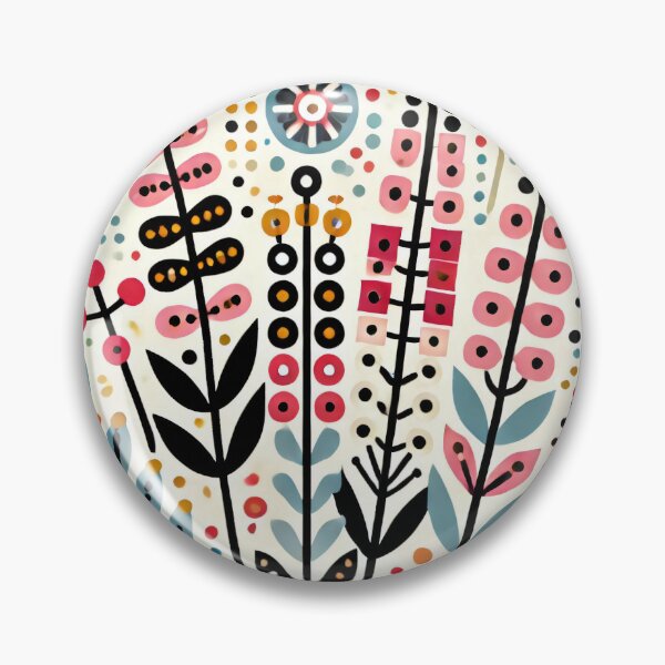Item preview, Scandinavian Folk Art Wildflowers – Red, Blue, and Golden Floral Pattern by heidiannemorris designed and sold by FOLK ART FUSION by heidiannemorris.