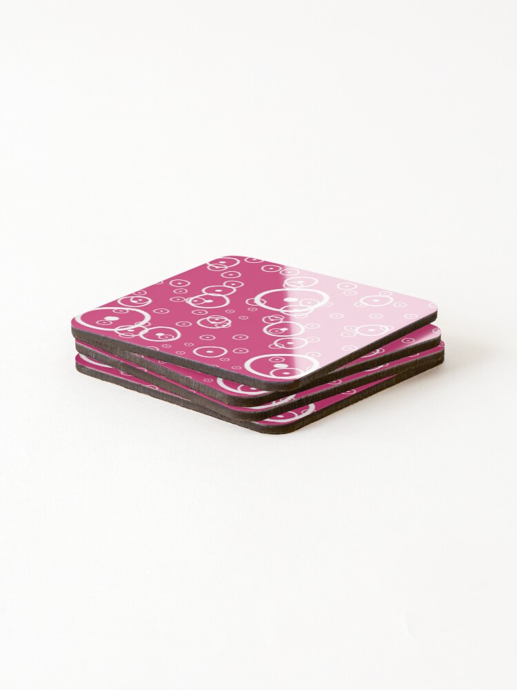 Thumbnail 4 of 5, Coasters (Set of 4), Pink bubble pattern designed and sold by Wolagno.