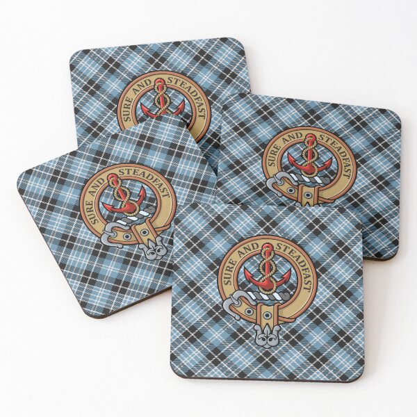 Item preview, Clan Clark Crest over Ancient Tartan designed and sold by sifis.