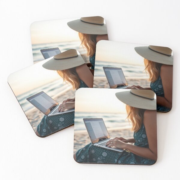 Item preview, Seaside Productivity: Digital Nomad at Sunset designed and sold by vedadc.