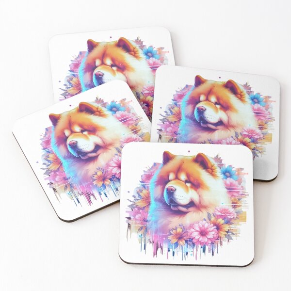 Item preview, A Chow-Chow puppy with various colorful flowers around designed and sold by Marcoshop10.