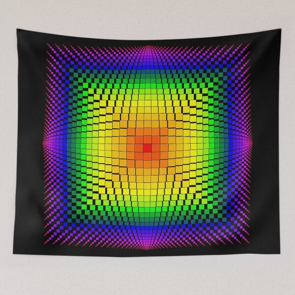 Item preview, Psychedelic Grid Burst - Vibrant Optical Illusion Design designed and sold by Mika-X-chu.