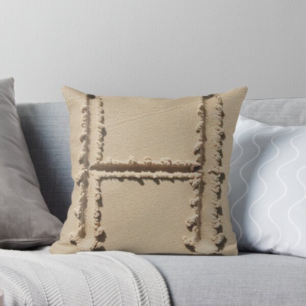 SAND LETTER H Throw Pillow