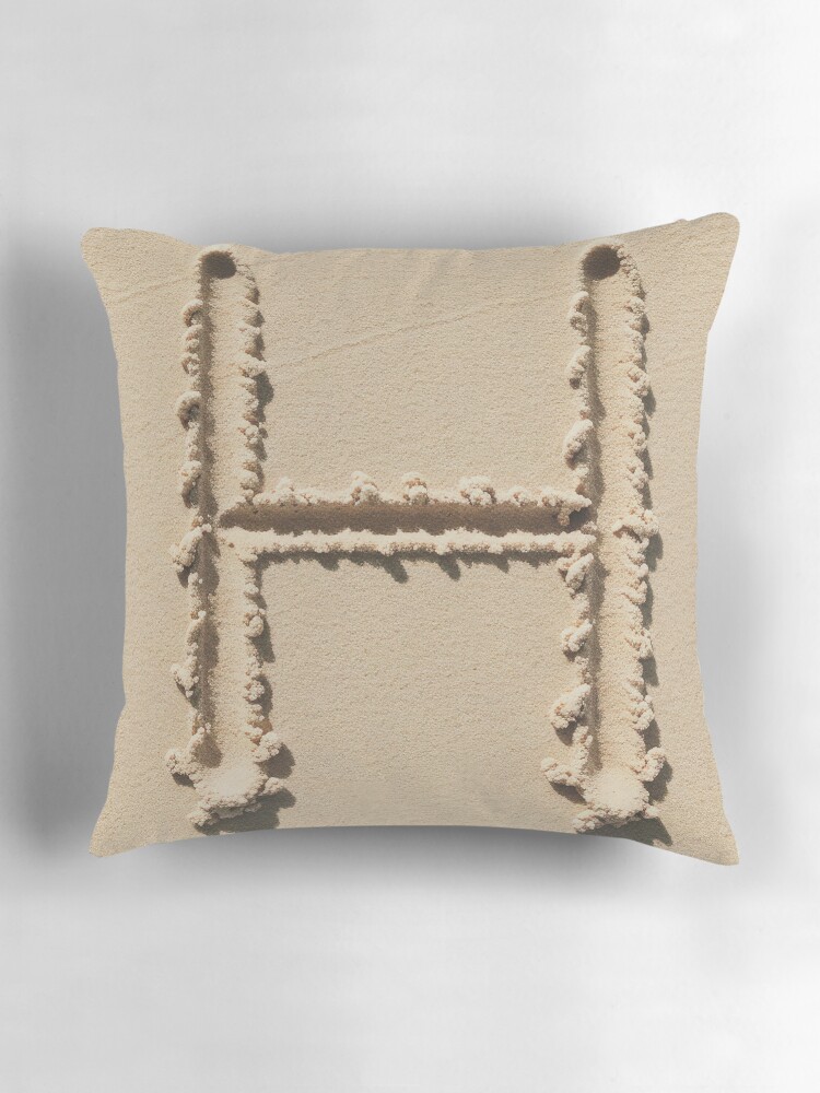 Thumbnail 3 of 4, Pillow, SAND LETTER H designed and sold by Art-type.
