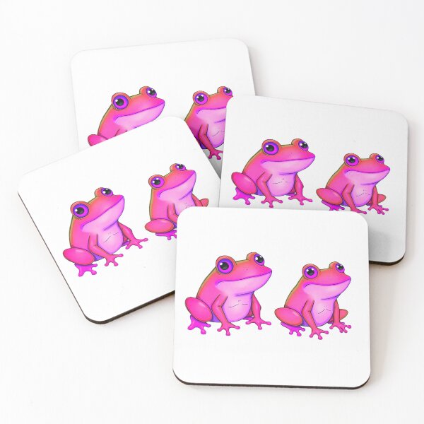 Item preview, Pink Frog Art - Sticker Set of Two designed and sold by Earth Nature Creations.
