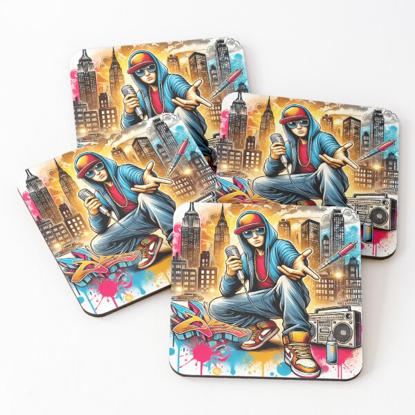 Item preview, Urban Hip-Hop Vibes - Graffiti Rapper Art designed and sold by Simple_Lines2025.