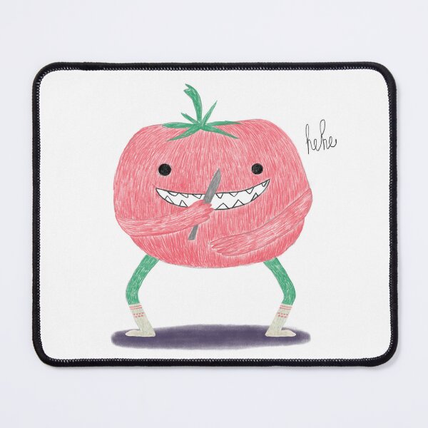 Item preview, Funny Tomato with a Knife – Quirky and Playful - hand-drawn style designed and sold by Vika Lysa Illustration Studio.