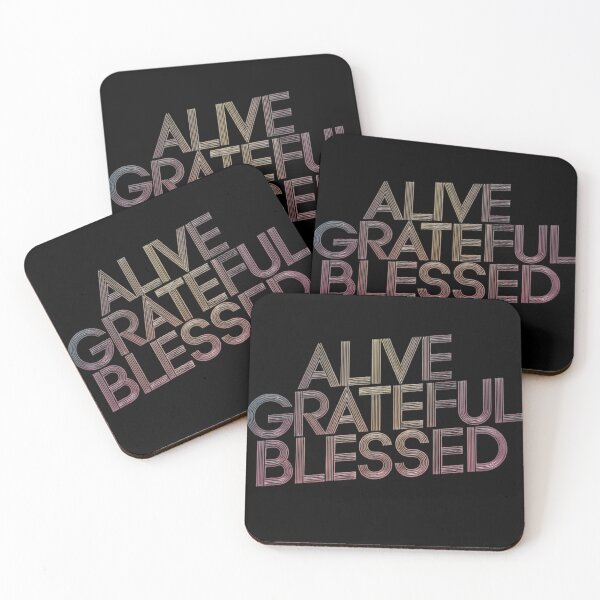 Item preview, Alive Grateful Blessed text  designed and sold by Zineshopz.