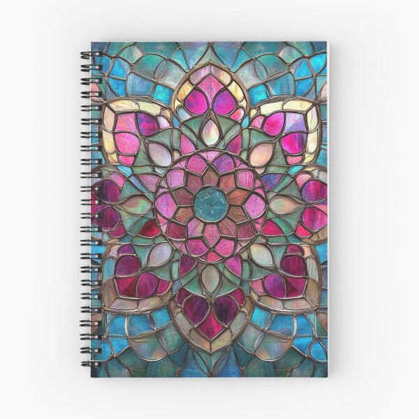 Item preview, Stained Glass Magenta Inspired Mosaic Mandala Pattern designed and sold by GrinGalore.