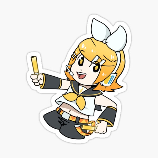 Vocaloid Rin and Len Holographic and Vinyl Stickers weatherproof Die-cut  Laminated Stickers Cute Kawaii Anime Stickers 