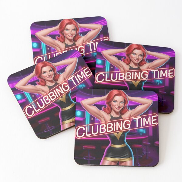 Item preview, Clubbing Time! Night Club Clubbing Neon Glam illustration designed and sold by Vintage Designs +.
