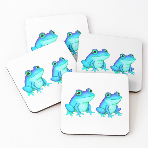 Item preview, Blue Frog Art - Sticker Set of Two designed and sold by Earth Nature Creations.