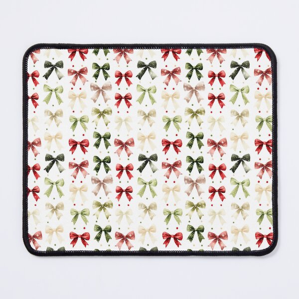 Item preview, Christmas bows in red green and beige designed and sold by PoppyLaneStudio.