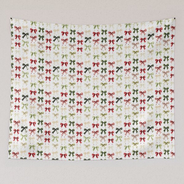 Item preview, Christmas bows in red green and beige designed and sold by PoppyLaneStudio.