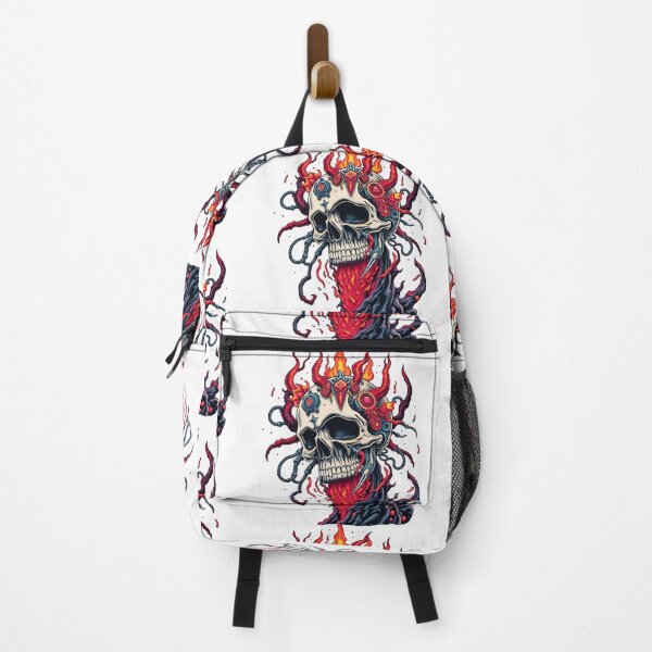 Item preview,  Demonic Flaming Evil Heavy Metal Skull Graphic design illustration designed and sold by Vintage Designs +.