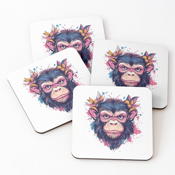 Item preview, Grumpy Monkey – Bold and Colorful Primate Art designed and sold by ValhallaPrint.