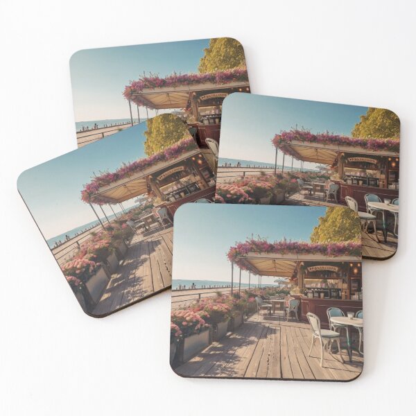 Item preview, Romantic Parisian Café Overlooking the Waves designed and sold by BlareBlare.