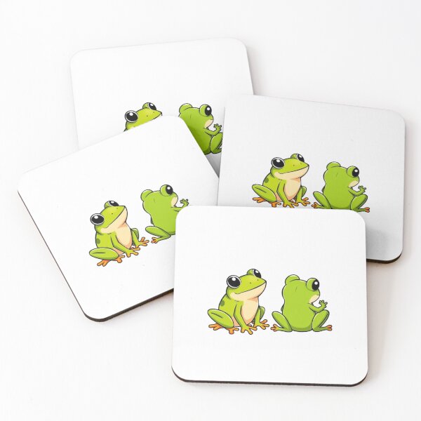 Artikelvorschau, Duo Frog Art - Zweier-Aufkleber-Set entworfen und verkauft von Earth Nature Creations.