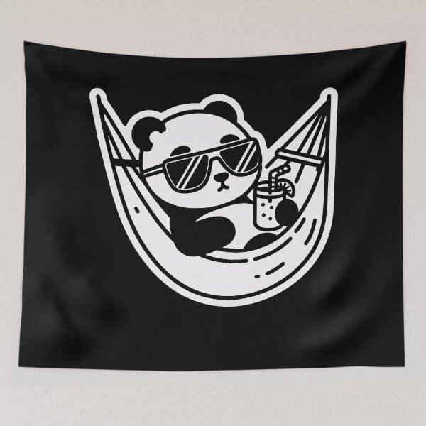 Item preview, Stay Cool, Stay Panda - a cool hammock, a cool drink, and a cool panda designed and sold by All-Of-Art.