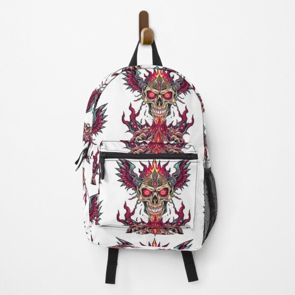 Item preview, Demonic Flaming Evil Heavy Metal Skull Graphic design illustration designed and sold by Vintage Designs +.