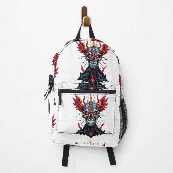 Item preview, Demonic Flaming Evil Heavy Metal Skull Graphic design illustration designed and sold by Vintage Designs +.