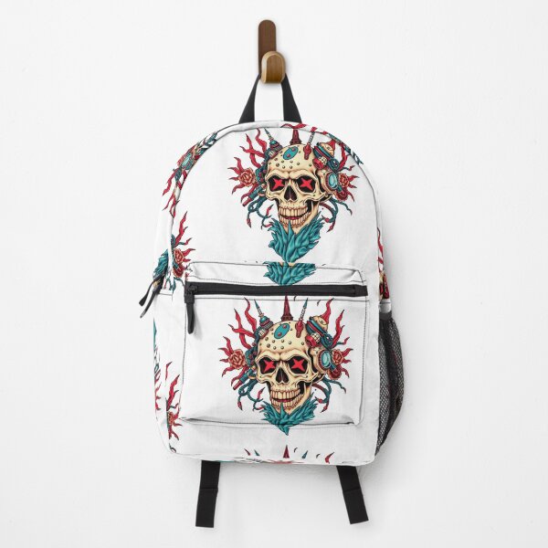 Item preview, Demonic Flaming Evil Heavy Metal Skull Graphic design illustration designed and sold by Vintage Designs +.