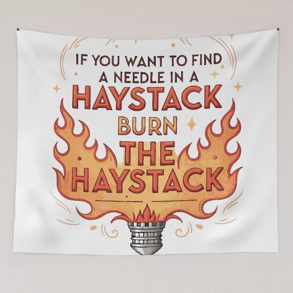 Item preview, Burn the Haystack – Bold Problem Solver Mindset designed and sold by pixelated_echoes.