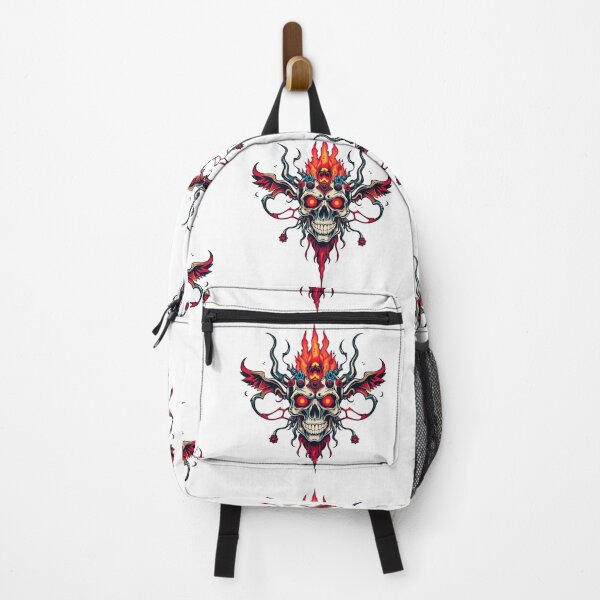 Item preview, Demonic Flaming Evil Heavy Metal Skull Graphic design illustration designed and sold by Vintage Designs +.