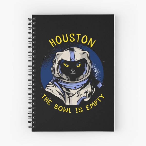 Item preview, funny cat – Astrocat – Houston, the bowl is empty (dark variant) designed and sold by LiveForever.