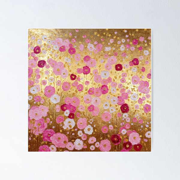 Item preview, Gustav Klimt Pink Flowers designed and sold by maniacfitness.