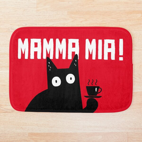Artikelvorschau, lustige Katze - Meowrio, die italienische Katze - Mamma Mia! (rote Variante) entworfen und verkauft von LiveForever.