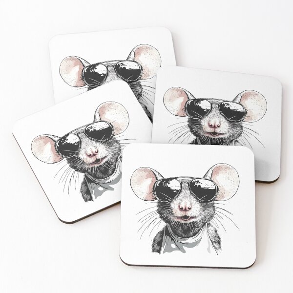 Item preview, Cool Shades Mouse – Stylish Retro Rodent Art designed and sold by ValhallaPrint.