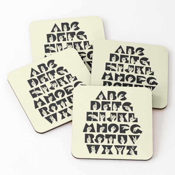 Item preview, ASL Alphabet Sign Language-Black  designed and sold by nukartDesigns.