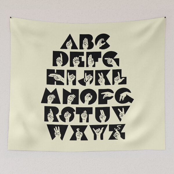 Item preview, ASL Alphabet Sign Language-Black  designed and sold by nukartDesigns.