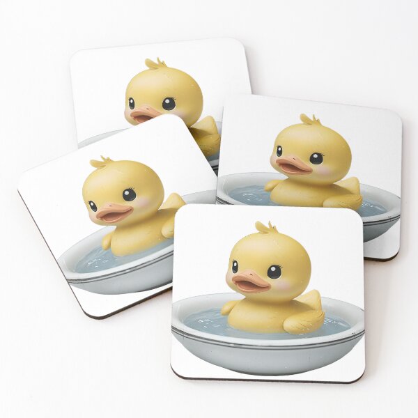 Item preview, Cute Yellow Rubber Duckling in a White Basin designed and sold by quibrak.