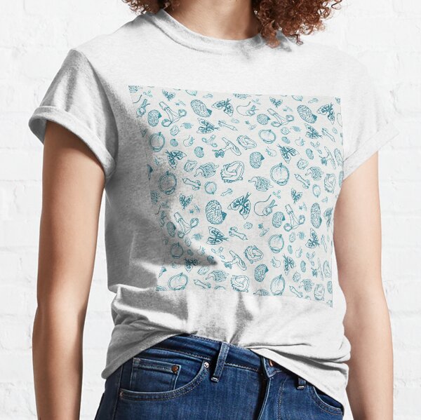 Item preview, Body parts and inner workings. Anatomy line drawings. TURQUOISE designed and sold by LayerCakeDigDes.