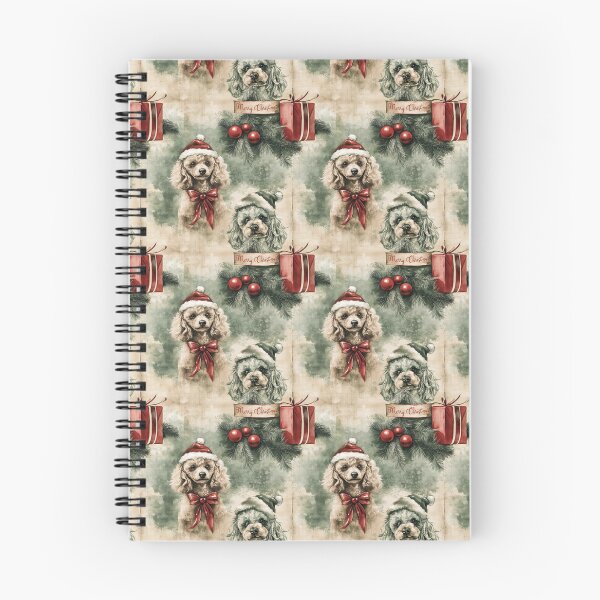 Item preview, Patrón vintage de perro caniche navideño designed and sold by PoppyLaneStudio.