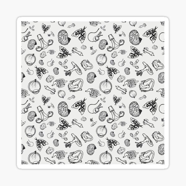 Item preview, Body parts and inner workings. Anatomy line drawings. BLACK AND WHITE designed and sold by LayerCakeDigDes.
