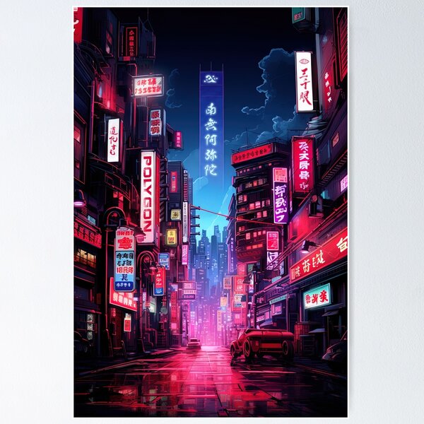 Item preview, Cyberpunk Tokyo Night Street designed and sold by Takeda-art.
