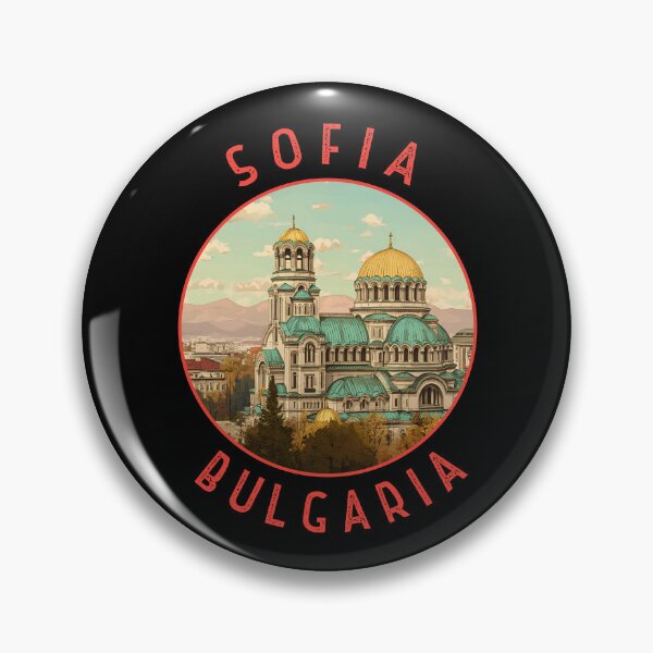 Artikelvorschau, Sofia Bulgarien Retro Distressed Kreis entworfen und verkauft von KrisSidDesigns.