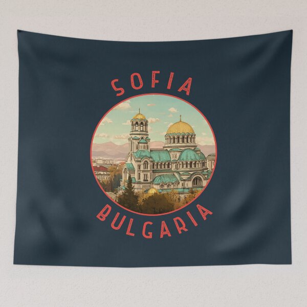 Item preview, Sofia Bulgaria Retro Distressed Circle designed and sold by KrisSidDesigns.