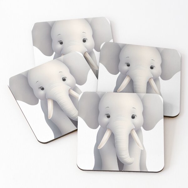 Item preview, Cute Gray Elephant Illustration designed and sold by quibrak.
