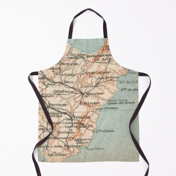 Item preview, South/East Mallorca around 1925 (Portocolom, Portopetro, Cala Ratjada): historical island map for Balearic holidaymakers and residents designed and sold by RetroTraveller.