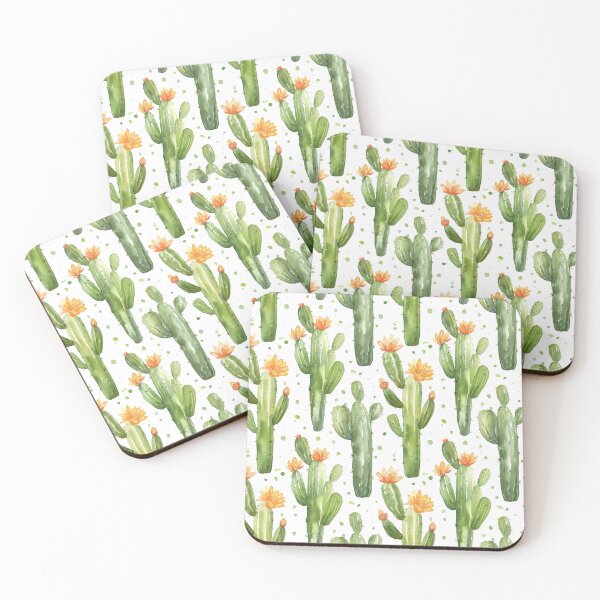 Item preview, watercolour cactus flowers designed and sold by PoppyLaneStudio.