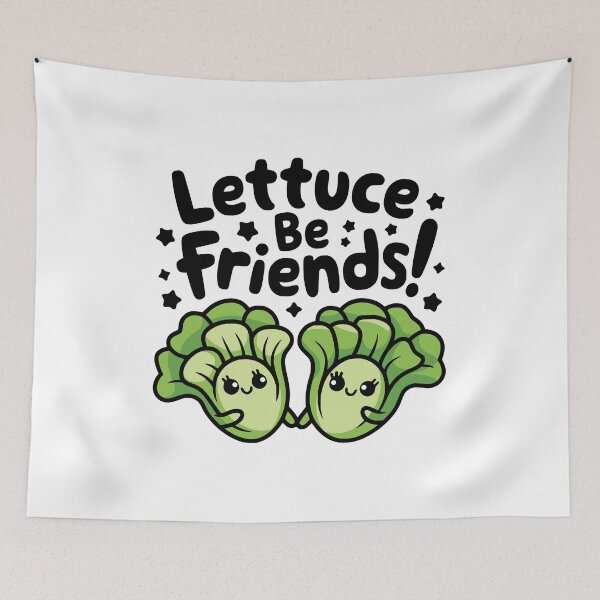 Item preview, Lettuce Be Friends! Cute Vegetable Puns designed and sold by PMCreative.